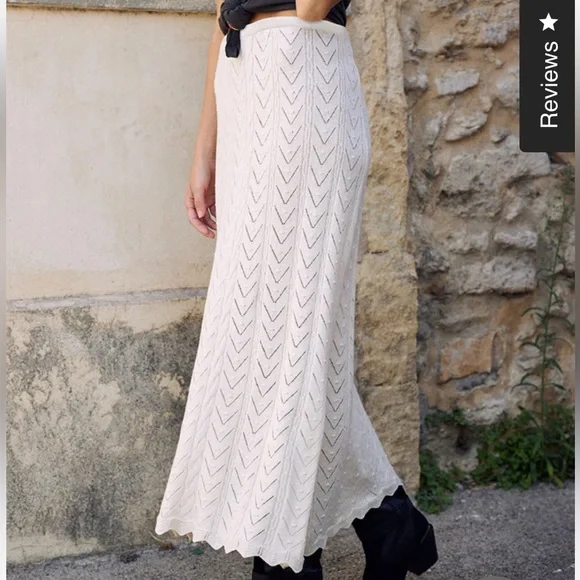 NWT Spell Lou Lou Knit Midi Skirt in Snow size small - Picture 2 of 11